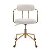 Lumisource Demi Office Chair in Gold Metal and Cream Velvet OC-DEMI AUVCR